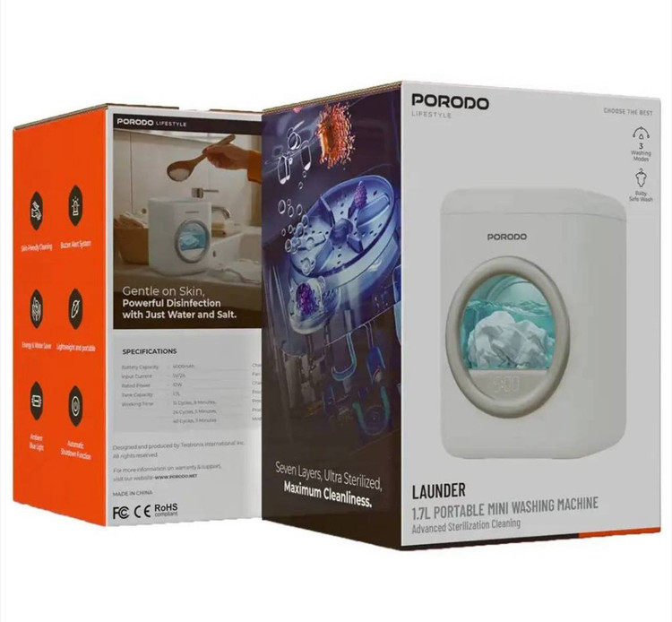مینی لباسشویی پرتابل Porodo Lifestyle